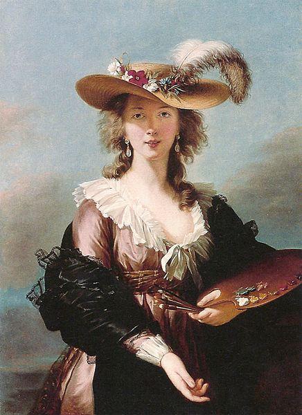 Elisabeth Louise Viegg-Le Brun Self portrait in a Straw Hat, oil painting image